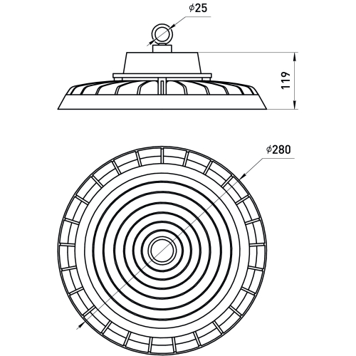 Светильник светодиодный подвесной ЭРА SPP-407-120-50K-240 240Вт 36000лм 5000K 80Ra Кп