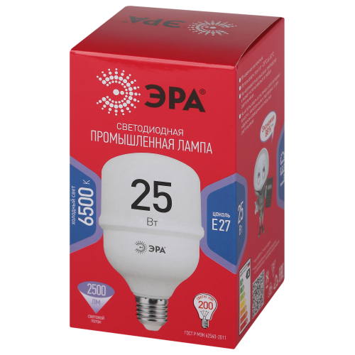 Лампа светодиодная POWER ЭРА RED LINE LED T70-25W-6500-E27 R 25Вт колокол холодный белый свет E27