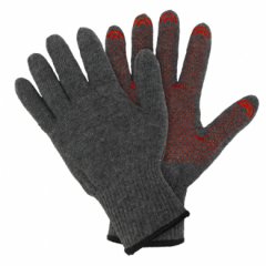 55НТ Перчатки вязаные шерстяные (70% шерсть+30% акрил, с начесом), с точкой, 10 класс, серые, в и/у,