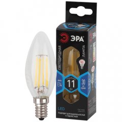 Лампа светодиодная ЭРА F-LED B35-11w-840-E14 11Вт филамент свеча нейтральный белый свет Е14