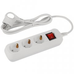 Удлинитель электрический ЭРА UDL-10-315-ES Greenline 3 розетки с заземлением с выключателем 1,5м ПВС