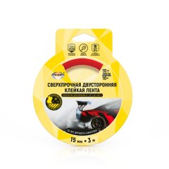 303-013 Двусторонняя сверхпрочная клейкая лента 15ммх3м на акрил основе (прозрачная, УФ) AVIORA