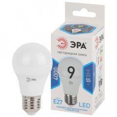Лампа светодиодная ЭРА STD LED A60-9W-840-E27 9Вт груша нейтральный белый свет Е27