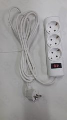 Удлинитель ОБЛИК ПРЕМИУМ 3 гн ПВС 3*0,75 1,5 м с кнопкой и з/з