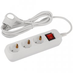 Удлинитель электрический ЭРА UDL-10-330-ES Greenline 3 розетки с заземлением с выключателем 3м ПВС 3