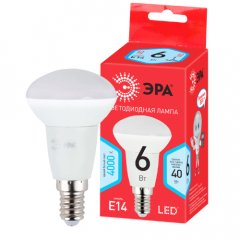 Лампочка светодиодная ЭРА RED LINE LED R50-6W-840-E14 R Е14 / E14 6 Вт рефлектор нейтральный белый с