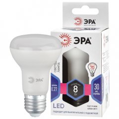 Лампа светодиодная ЭРА STD LED R63-8W-860-E27 8Вт рефлектор холодный дневной свет Е27