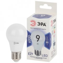 Лампа светодиодная ЭРА STD LED A60-9W-860-E27 9Вт груша холодный дневной свет Е27