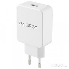 Сетевое зарядное устройство Energy ET-32, 2,1А, цвет - белый 104290