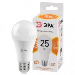 Лампа светодиодная ЭРА STD LED A65-25W-827-E27 25Вт груша теплый белый свет Е27