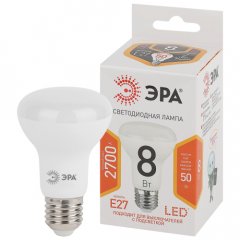 Лампа светодиодная ЭРА STD LED R63-8W-827-E27 8Вт рефлектор теплый белый свет Е27