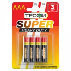 Трофи R03-4BL SUPER HEAVY DUTY Zinc (40/960/46080) Эл.пит.