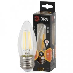 Лампа светодиодная ЭРА F-LED B35-7W-827-E27 7Вт филамент свеча теплый белый свет Е27