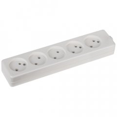 Колодка ЭРА K-5 5 розеток без зазeмления белая
