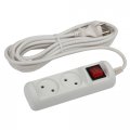 Удлинитель электрический ЭРА  U-2s-1,5m-2x1 без заземления c выключателем 2 розетки 1,5м ПВС 2x1мм2