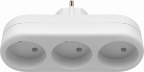 Блок-разветвитель DEFENDER TA-04 на 3 гнезда, без заземления, плоский, 220 - 230 В / 50-60 Гц, 10А,