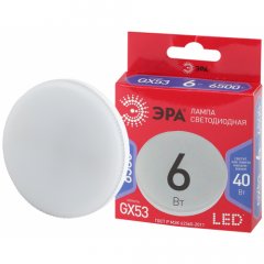 Лампа светодиодная ЭРА RED LINE LED GX-6W-865-GX53 R 6Вт таблетка холодный дневной свет GX53