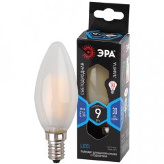 Лампа светодиодная ЭРА F-LED B35-9w-840-E14 frost 9Вт филамент свеча матовая нейтральный белый свет