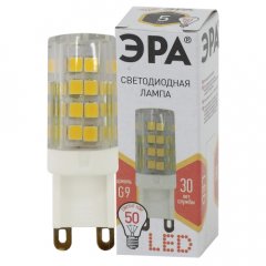 Лампа светодиодная ЭРА STD LED JCD-5W-CER-827-G9 5Вт керамика капсула теплый белый свет G9
