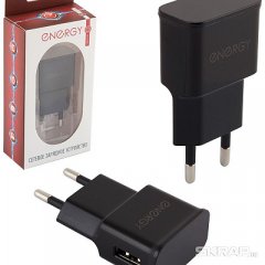 Сетевое зарядное устройство Energy ET-09, 1,0А, цвет - чёрный 006384