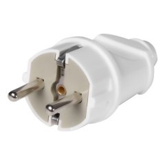 Вилка SMARTBUY прямая с заземлением белая 16А 250В (SBE-16-P01-w) (1/50)