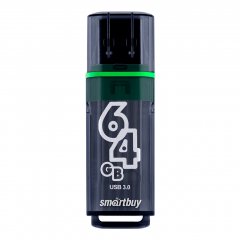 Флеш-накопитель USB 3.0  64GB  Smart Buy  Glossy  темно серый SB64GBGS-DG