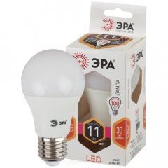 Лампа светодиодная ЭРА STD LED A60-11W-827-E27 11Вт груша теплый белый свет Е27