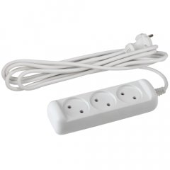 Удлинитель электрический ЭРА  U-3-10m-2x1 без заземления 3 розетки 10м ПВС 2x1мм2 10А