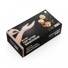 VIN003A Перчатки виниловые L,100 шт в коробке/10