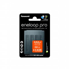 Акк. Panasonic  eneloop pro BK-4HCDEC4BE(BK-4HCDE/4CP + CASE) 930mAh ААА  R03 +футляр BL4
