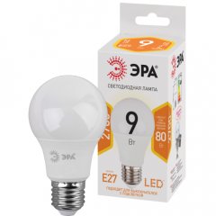 Лампа светодиодная ЭРА STD LED A60-9W-827-E27 9Вт груша теплый белый свет Е27