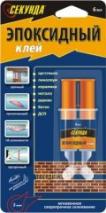 Эпоксидный клей СЕКУНДА в шприце, 3 минуты, 3+3 мл, инд. блистер /12 /72(403-115)