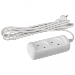 Удлинитель электрический ЭРА  U-2-5m-2x1 без заземления 2 розетки 5м ПВС 2x1мм2 10А