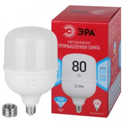 Лампа светодиодная POWER ЭРА RED LINE LED T140-80W-4000-E27/E40 R 80Вт колокол нейтральный белый све