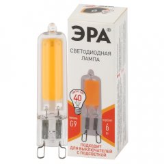 Лампа светодиодная ЭРА STD LED JCD-6W-GL-827-G9 6Вт капсула теплый белый свет G9