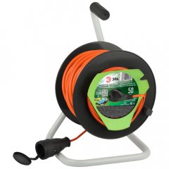 Удлинитель силовой ЭРА RP-1e-3x1.5-50m на пластиковой катушке c заземлением 50м 1 розетка ПВС 3х1,5м