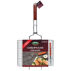 Решетка для барбекю Сибирская средняя(360 х 270 мм) + вилка ПИКНИЧОК 401-731