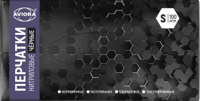 402-796 Перчатки нитриловые, черные, размер L, 100шт. в уп., AVIORA