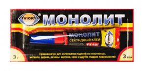 *Суперклей-ГЕЛЬ секундный AVIORA-МОНОЛИТ 3 г, на листе, 12шт. /288(403-202)