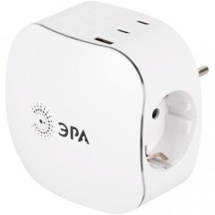 Разветвитель электрический ЭРА SP-3e-3USBAC-W на 3 розетки + 3 USB A+C с заземлением со шторками 16А