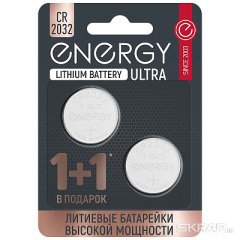 Батарейка литиевая Energy Ultra CR2032/2B 104409