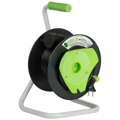 Удлинитель силовой ЭРА GREEN LINE GAZ-2x0.75-20m Greenline на катушке пластик 1 розетка без заземлен