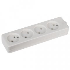 Колодка ЭРА K-4 4 розетки без зазeмления белая