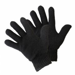 PERZ2N Перчатки вязаные двойные, без покрытия, 90г, черные/200/5