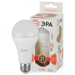 Лампочка светодиодная ЭРА STD LED A65-21W-827-E27 E27 / Е27 21Вт груша теплый белый свет