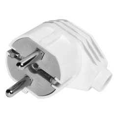 Вилка SMARTBUY угловая с заземлением белая 16А 250В (SBE-16-P02-w) (1/50)