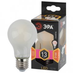 Лампа светодиодная ЭРА F-LED A60-13W-827-E27 frost Е27 13Вт филамент груша матовая теплый белый свет