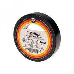 Изолента ПВХ 0,13х15 мм, 20 м, черная KRANZ KR-09-2606