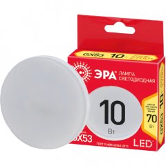 Лампа светодиодная ЭРА RED LINE ECO LED GX-10W-827-GX53 10Вт таблетка теплый белый свет GX53