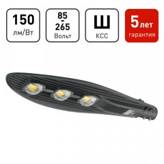 Уличный светильник ЭРА SPP-5-150-5K-W 150Вт 5000К 22500лм IP65 КСС Ш IC-COB 48-60мм